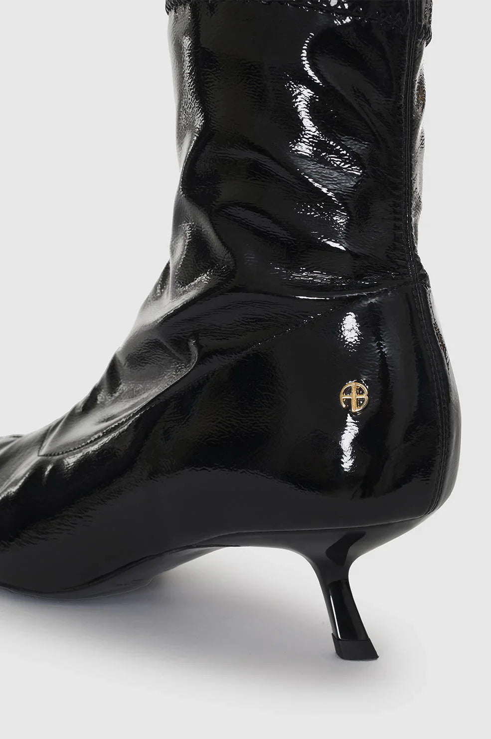 Hilda Boots in High Shine Black