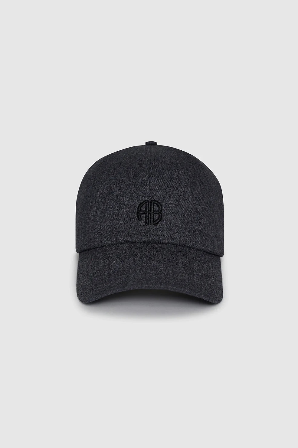 Jeremy Baseball Cap AB in Dark Heather Grey Wool