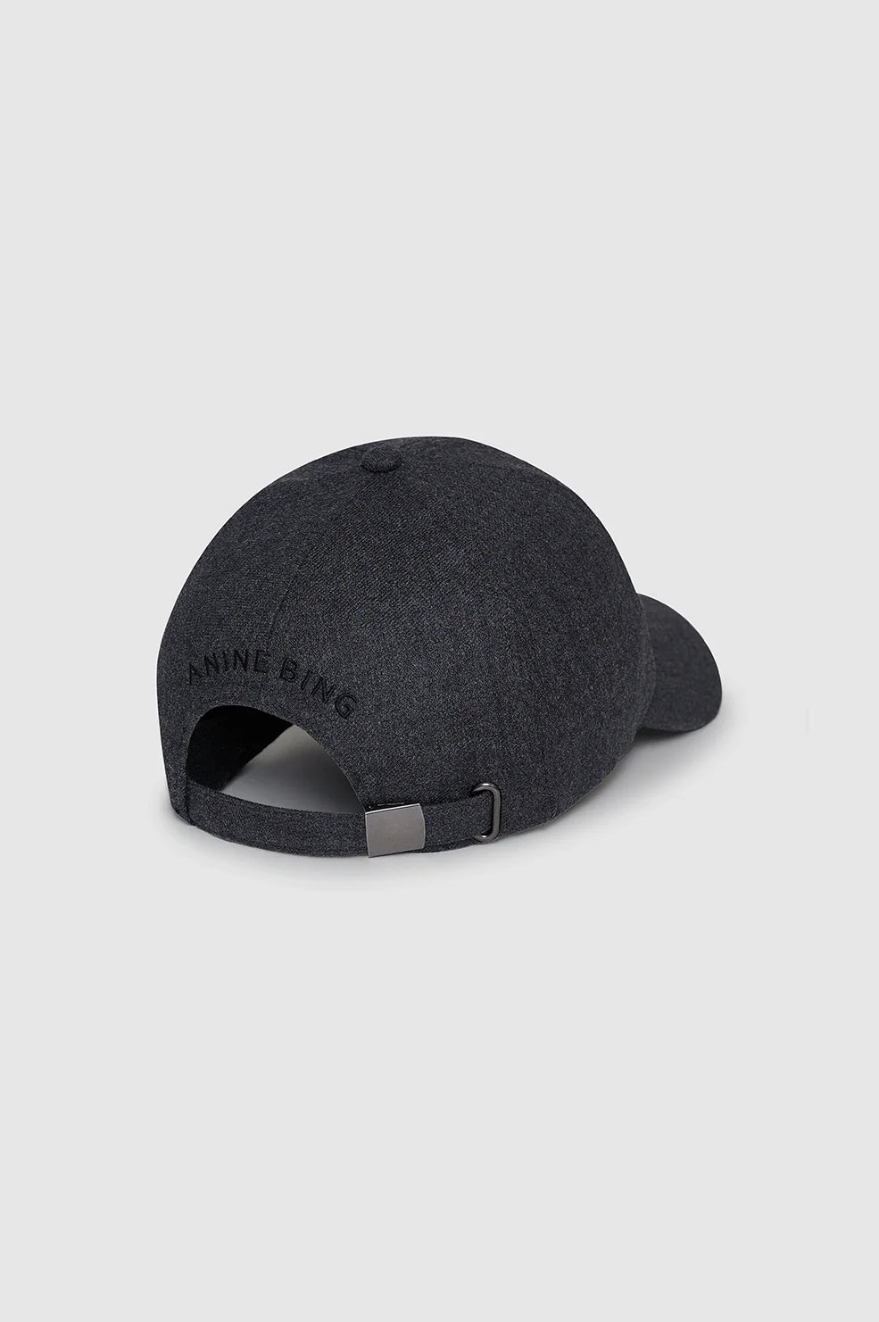 Jeremy Baseball Cap AB in Dark Heather Grey Wool