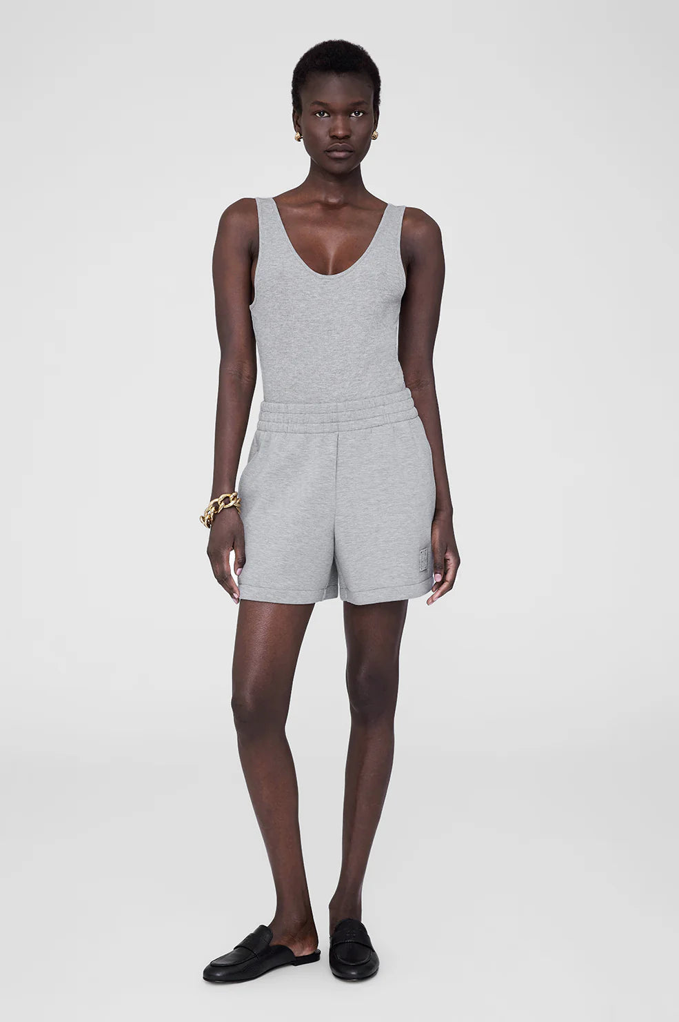 Kam Short Framed Monogram in Heather Grey