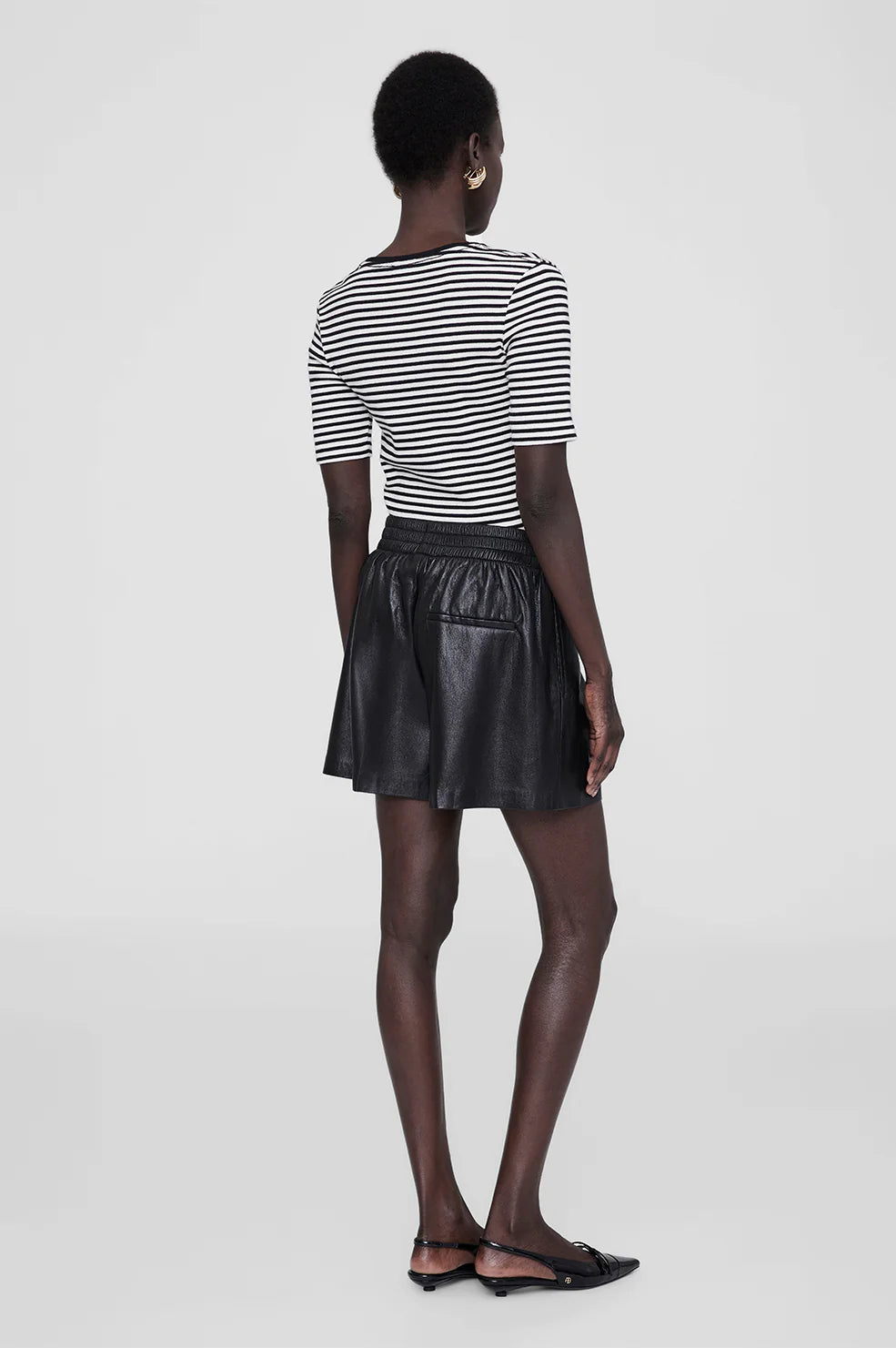 Kam Short in Black Vegan Leather