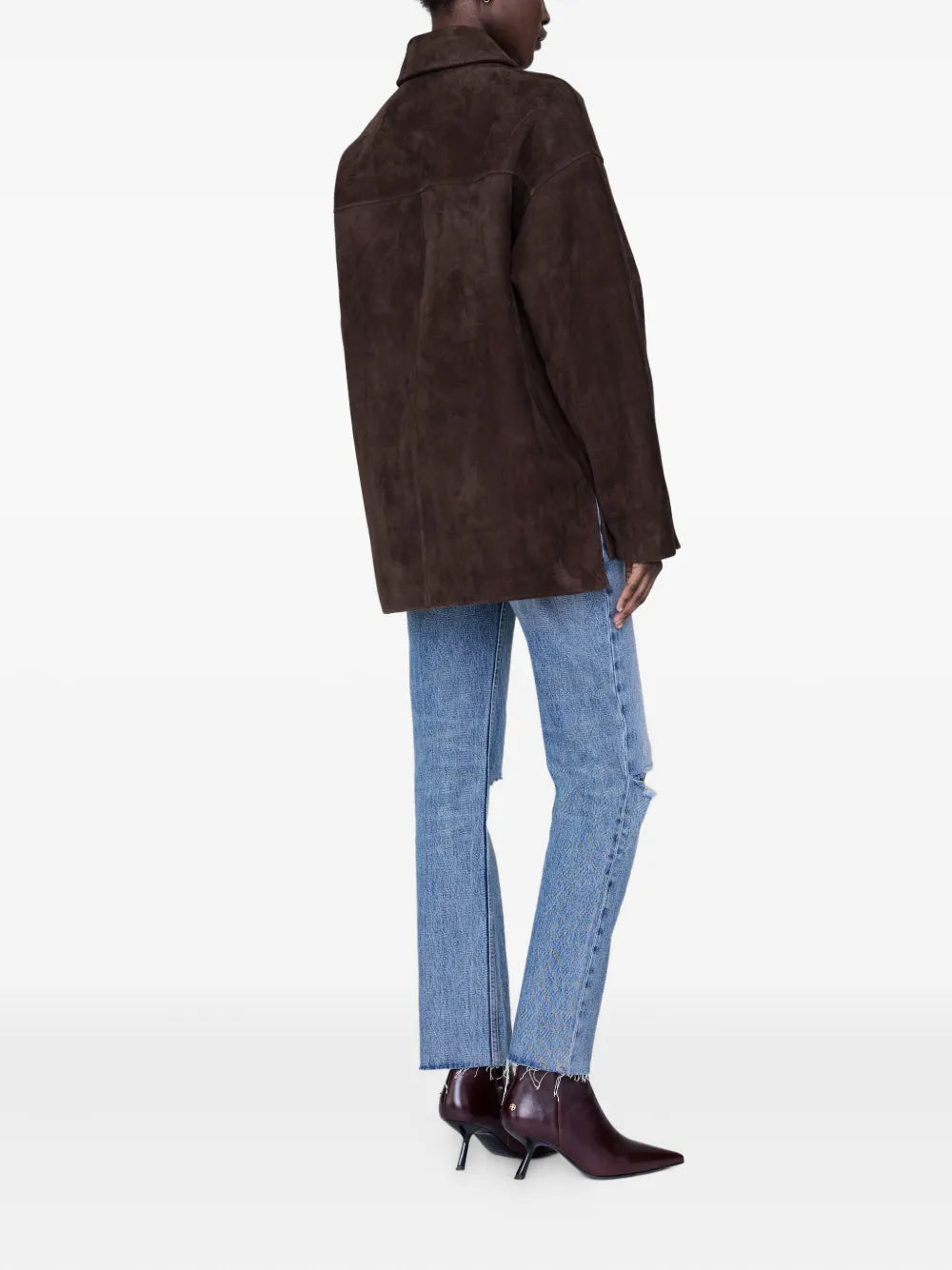 Luca Suede Jacket in Deep Brown