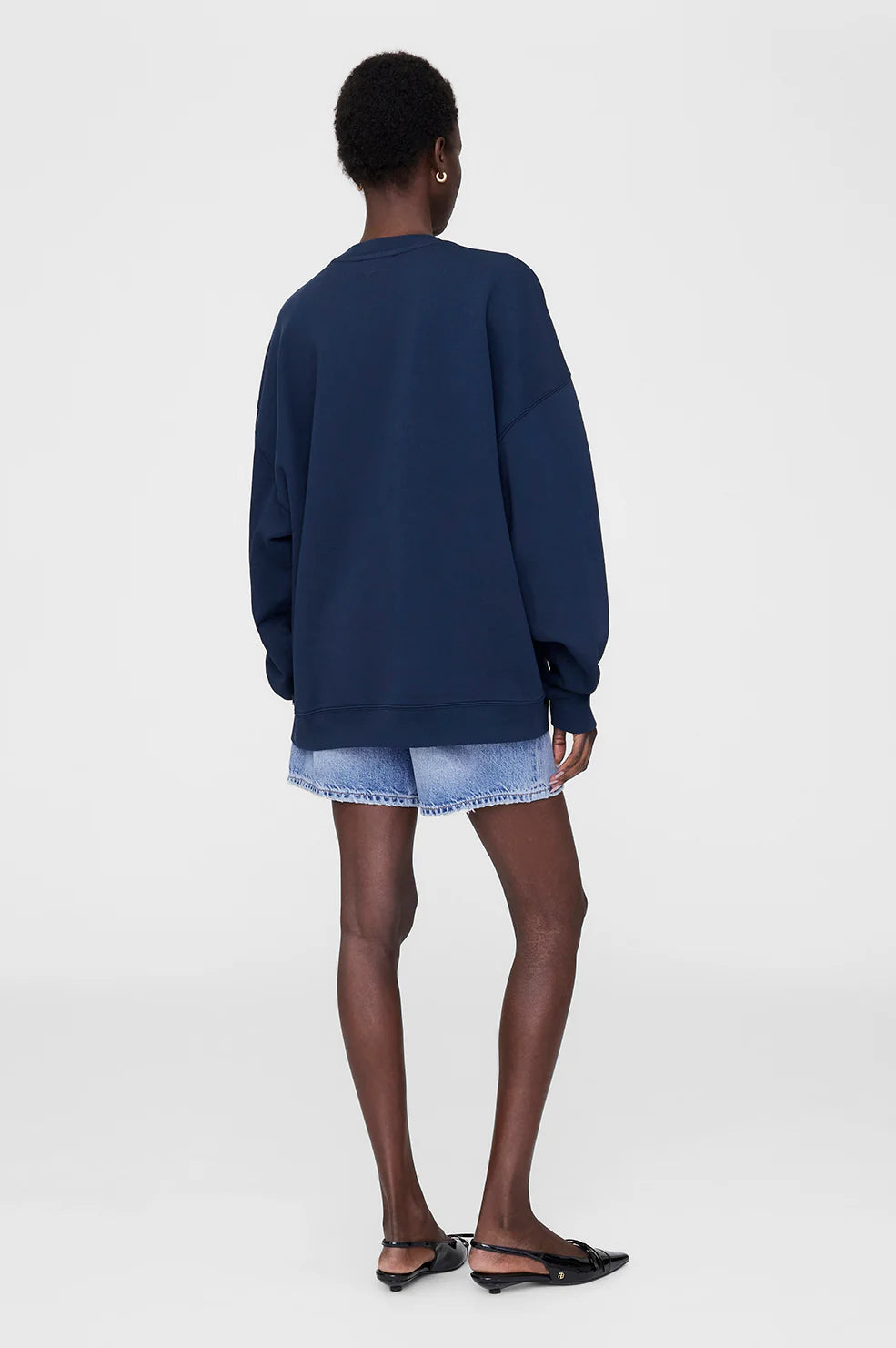 Miles Sweatshirt Framed Monogram in Washed Navy