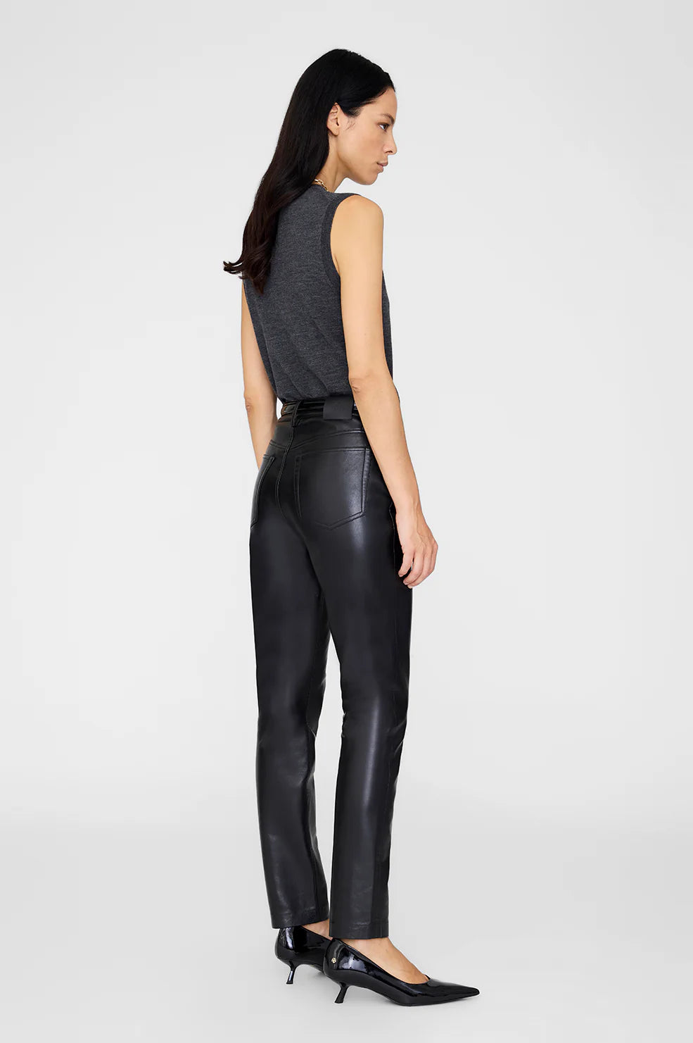 Moni Crop Tank in Heather Charcoal