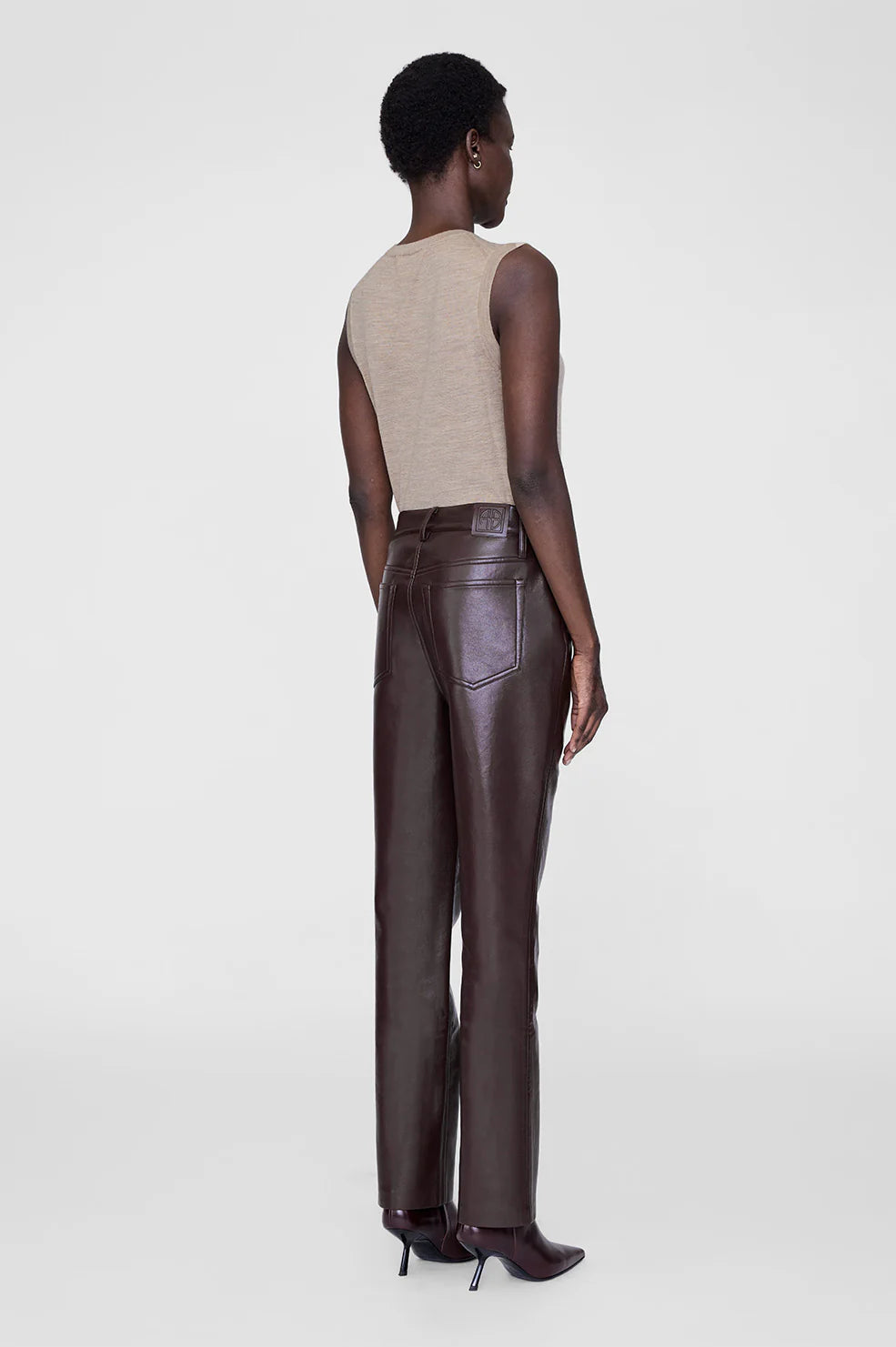 Moni Crop Tank in Stone Melange