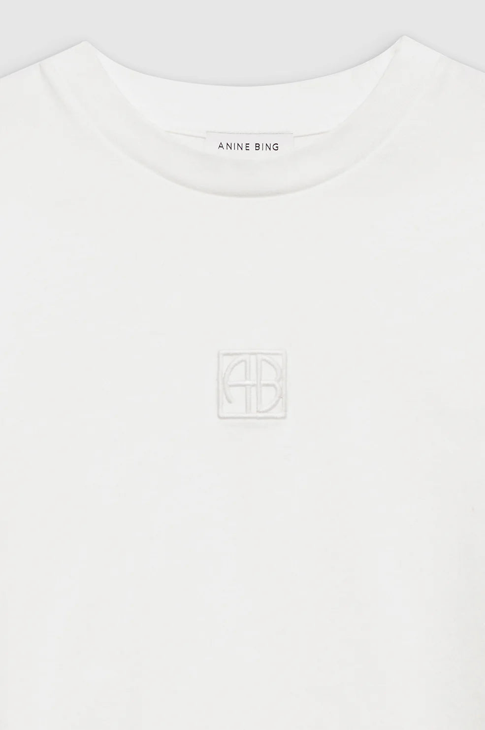 Myers Cropped Tee Framed Monogram in Ivory