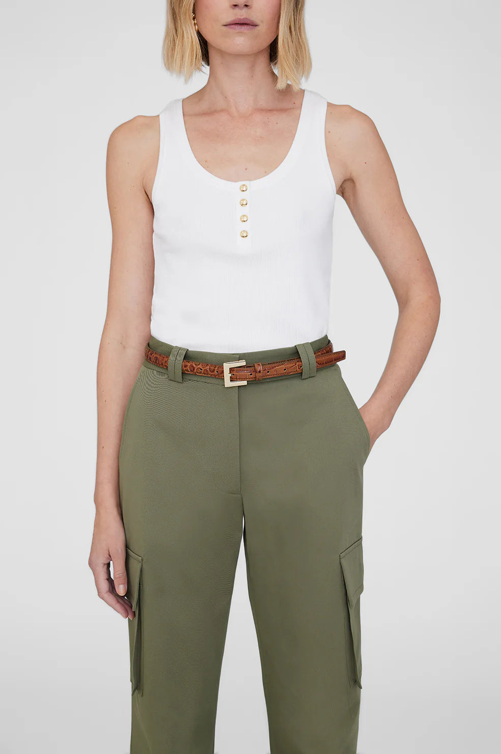 Nicola Belt in Embossed Brown