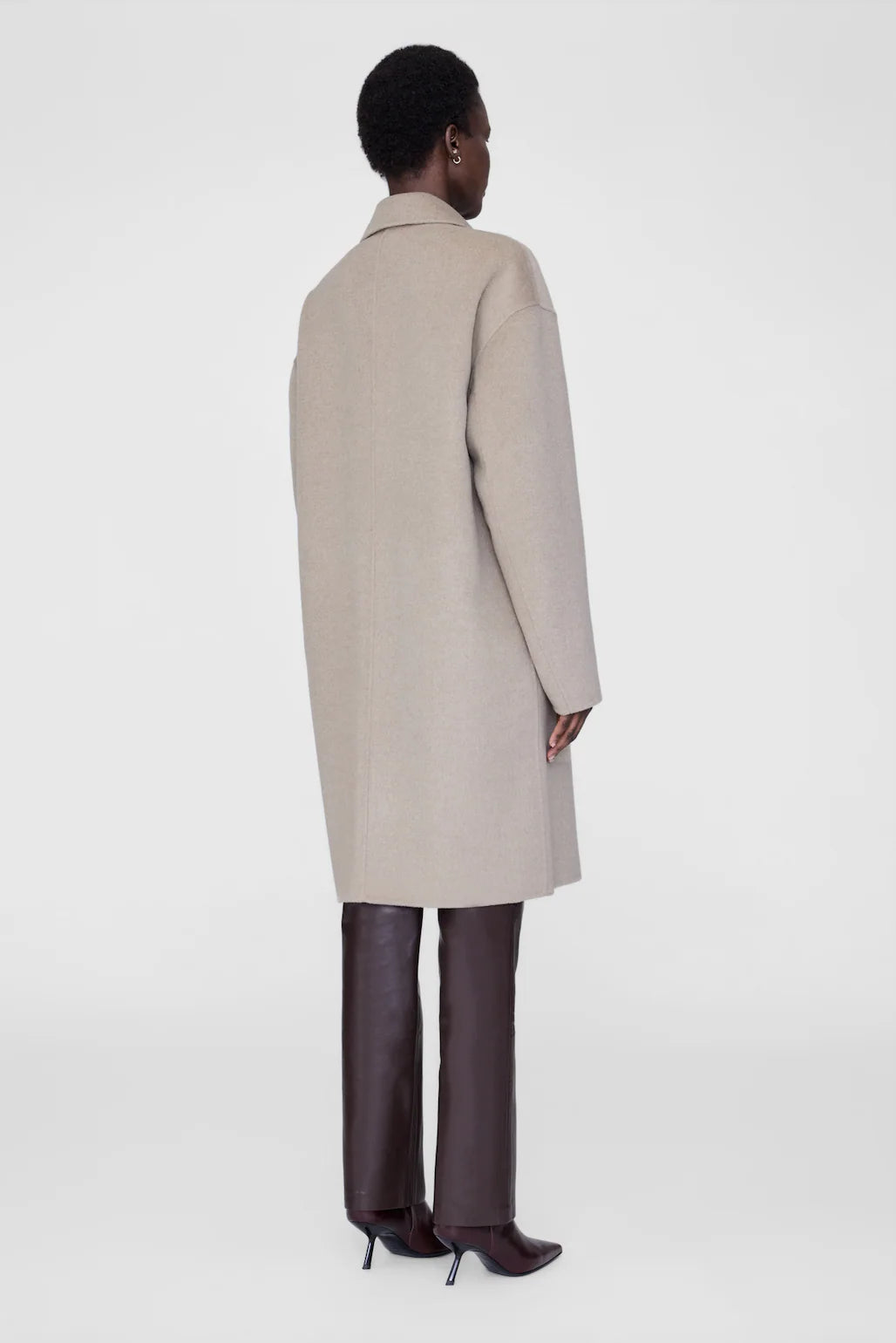Portia Coat in Oat Melange Cashmere Blend
