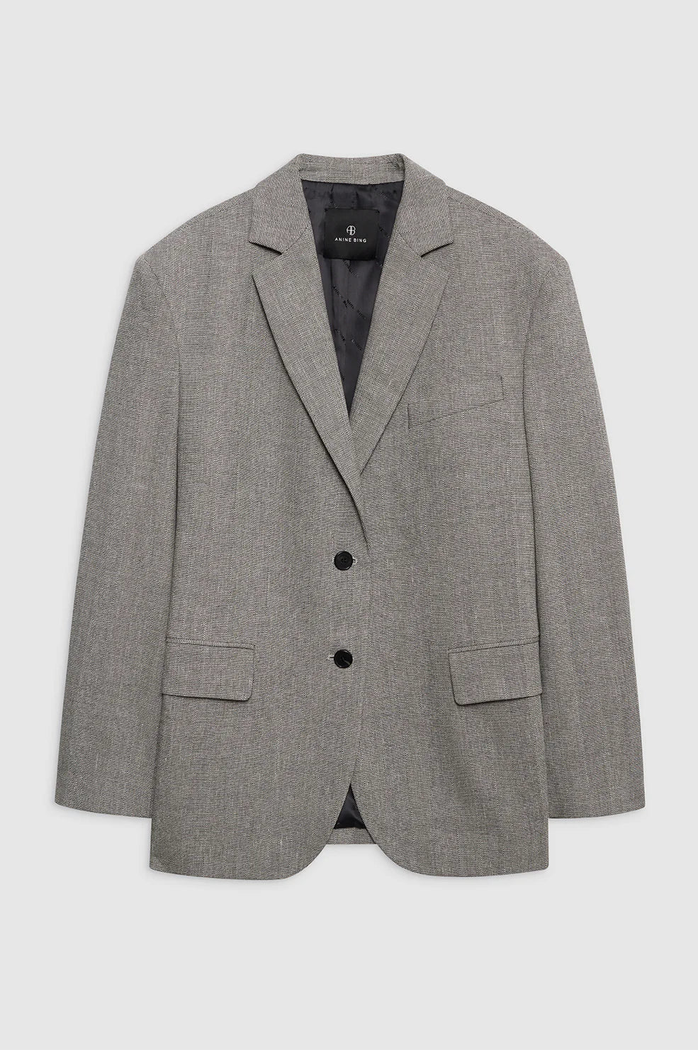 Quinn Blazer in Ivory and Black Herringbone