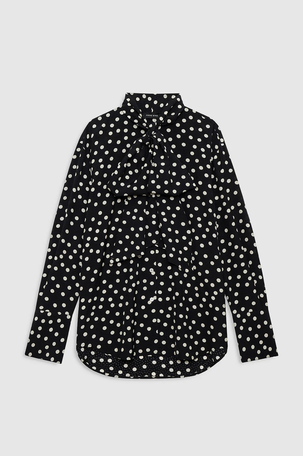 Ruby Shirt in Black and White Double Dot Jacquard