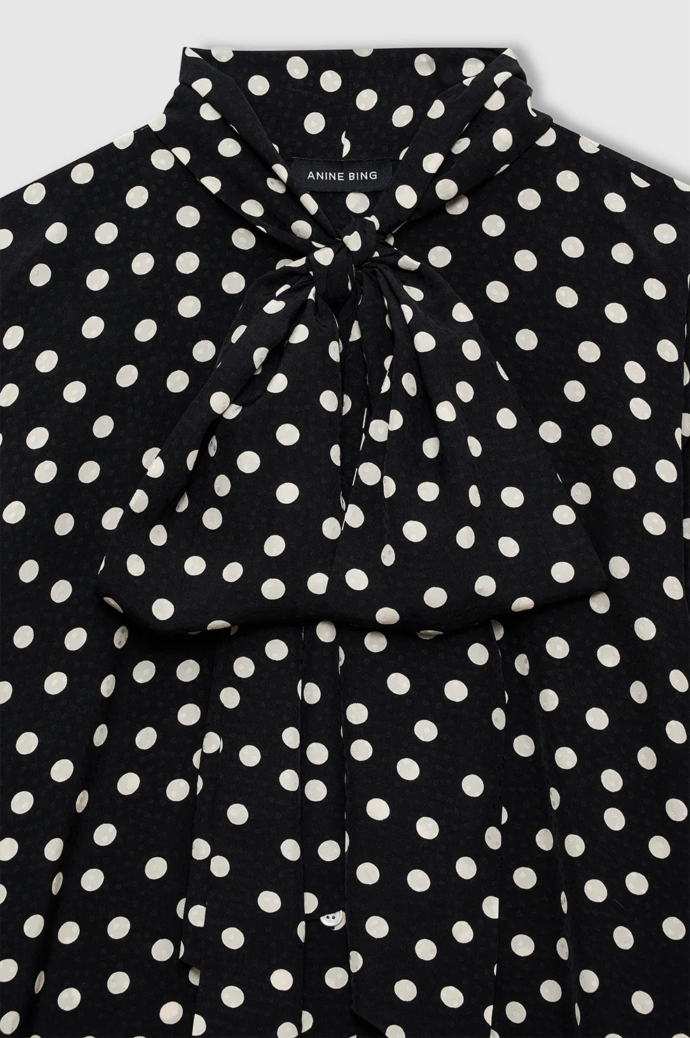 Ruby Shirt in Black and White Double Dot Jacquard