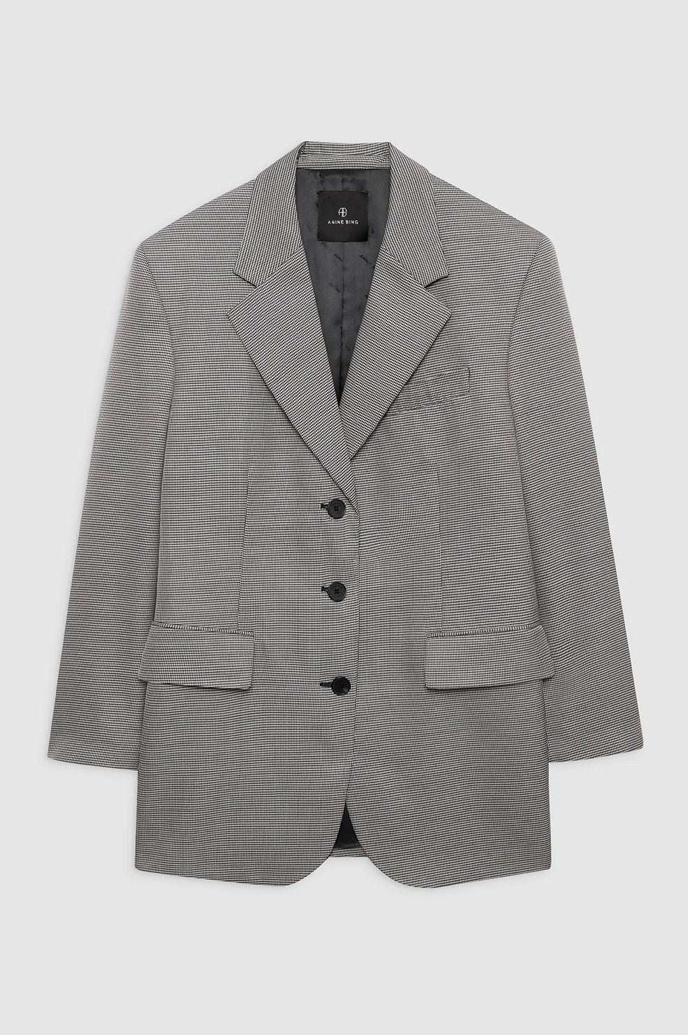 Sara Blazer in Black and White Mini Houndstooth