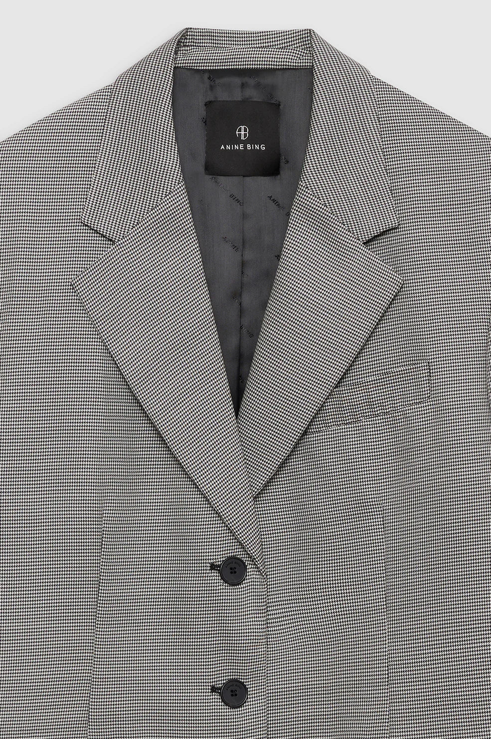 Sara Blazer in Black and White Mini Houndstooth