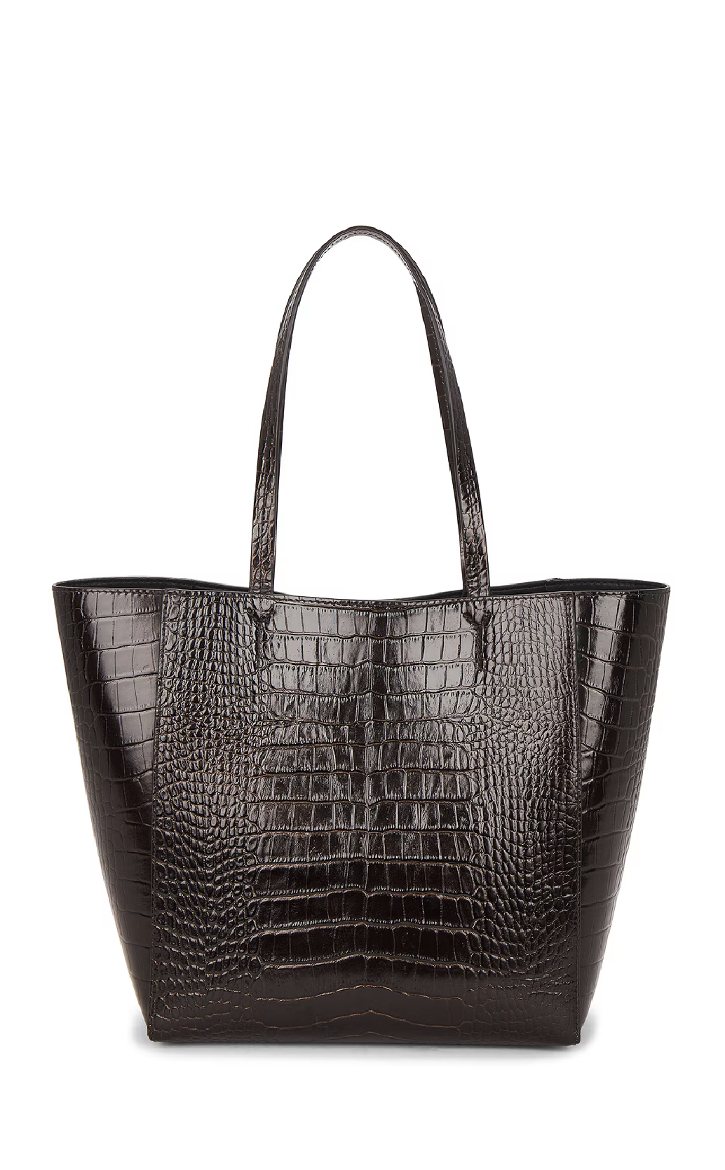 Small Elly Tote in Dark Brown Embossed