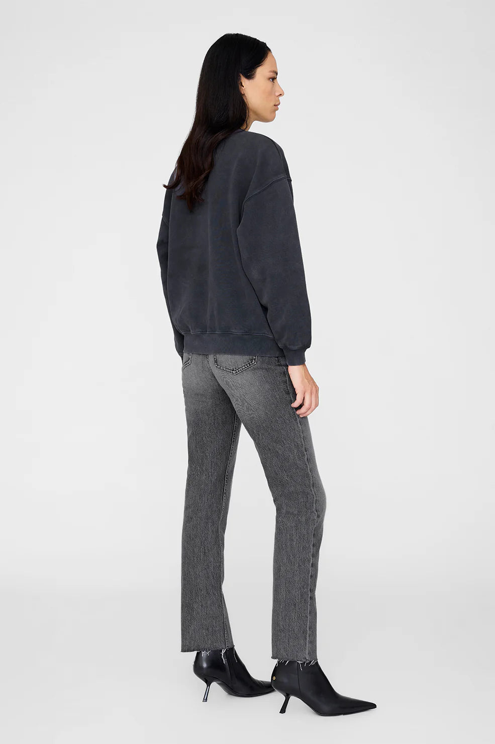 Spencer Sweatshirt Leopard in Washed Black