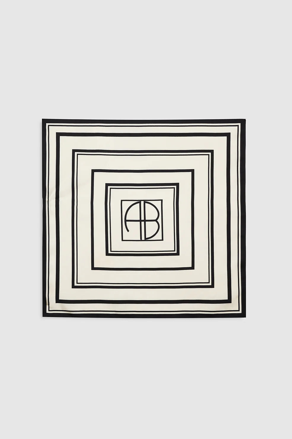 York Scarf in Ivory and Black Monogram
