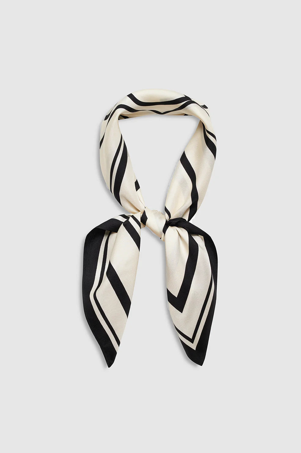 York Scarf in Ivory and Black Monogram