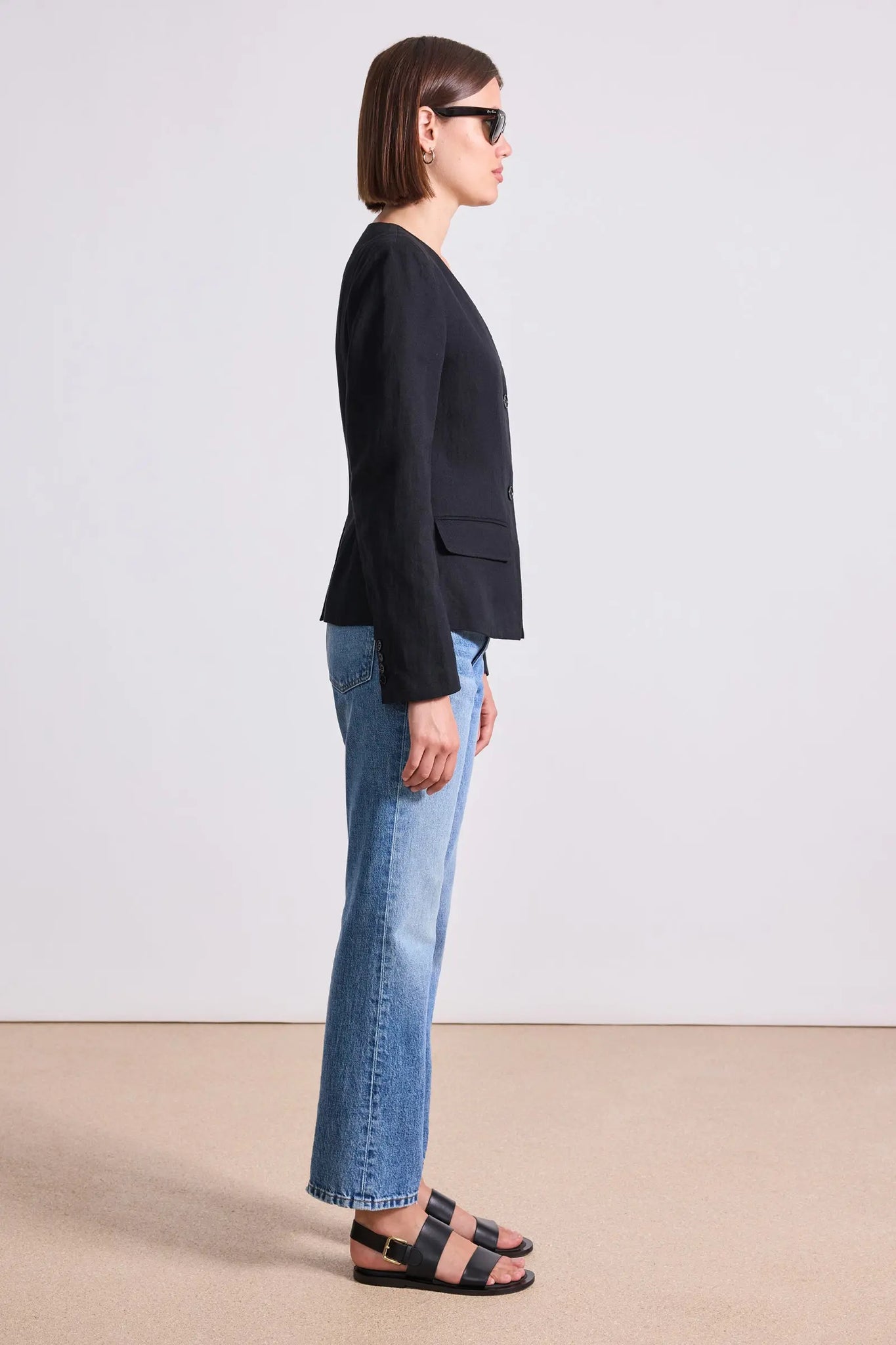 Asma Blazer Top in Black