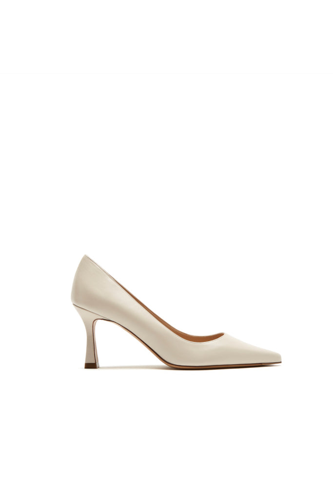 Faydra Leather Pump in Off White