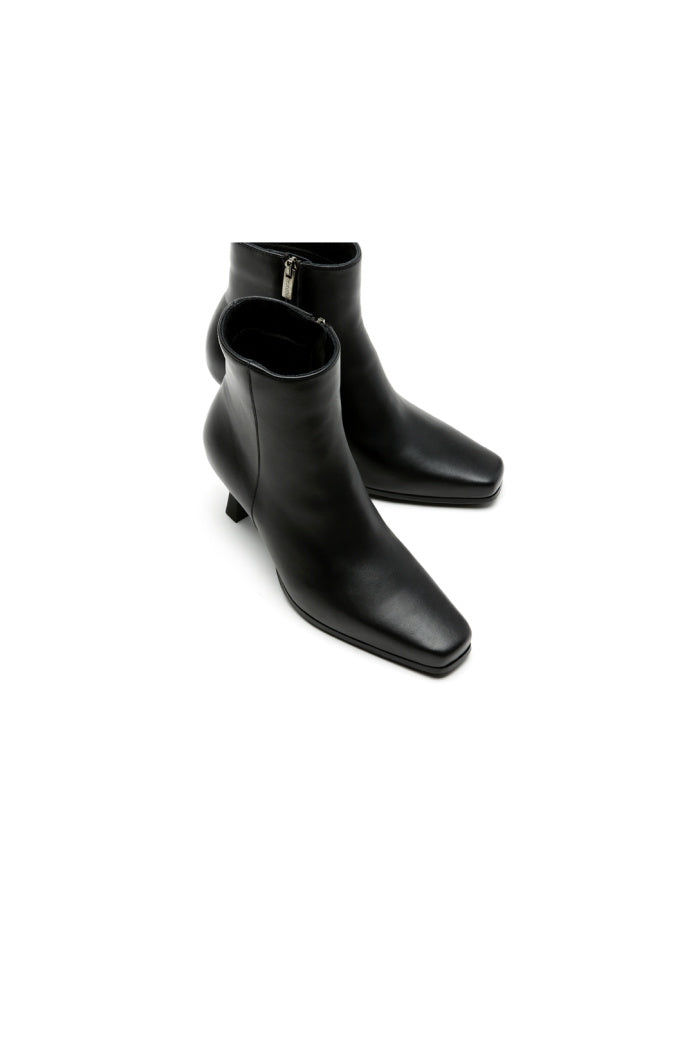 Tahlia Leather Bootie in Black