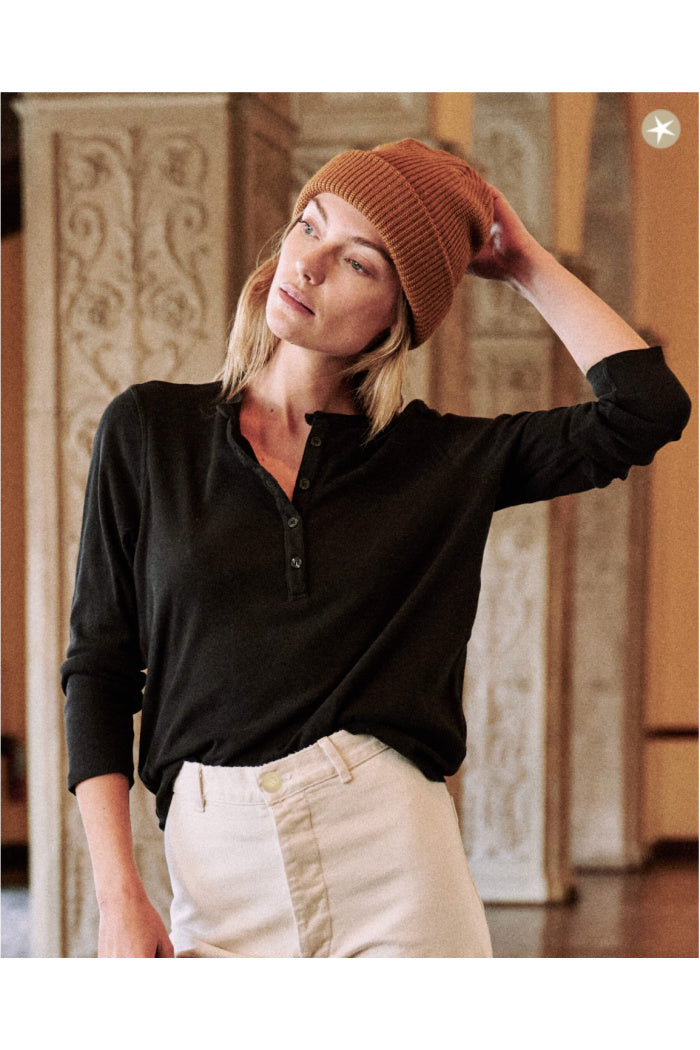 The Slim Recycled Rib Henley. Night