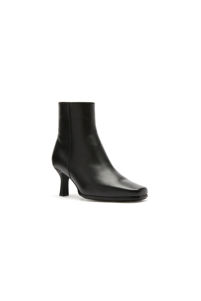 Tahlia Leather Bootie in Black
