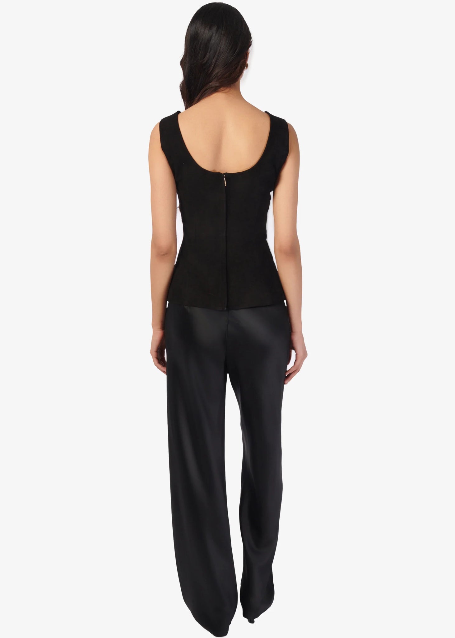 Nolan Suede Corset Top in Black