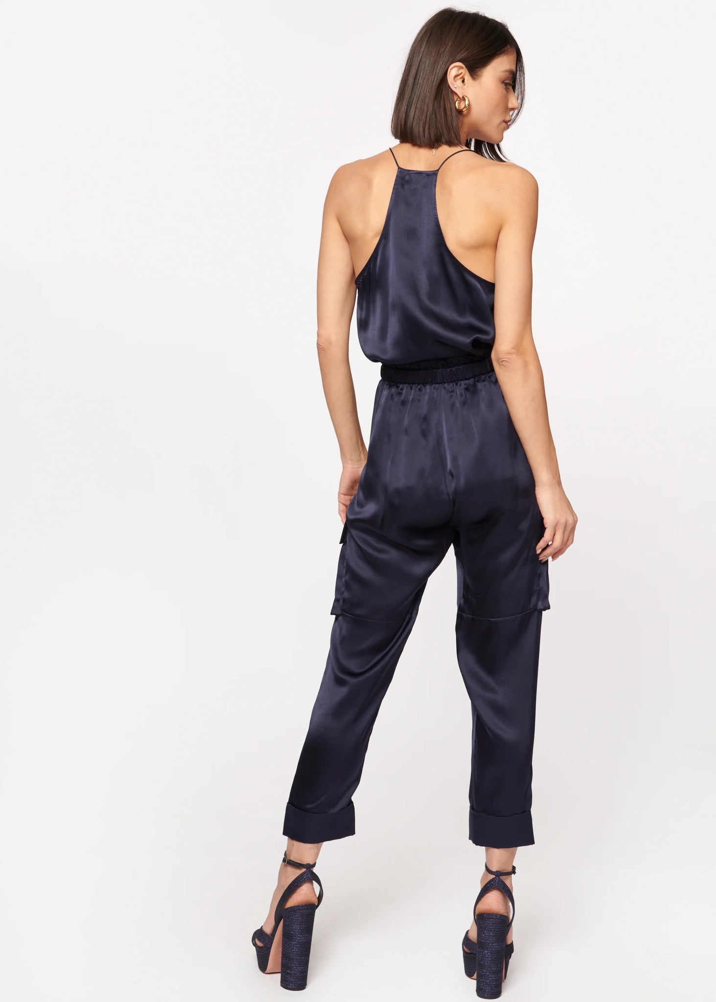 Racer Charmeuse Camisole in Navy
