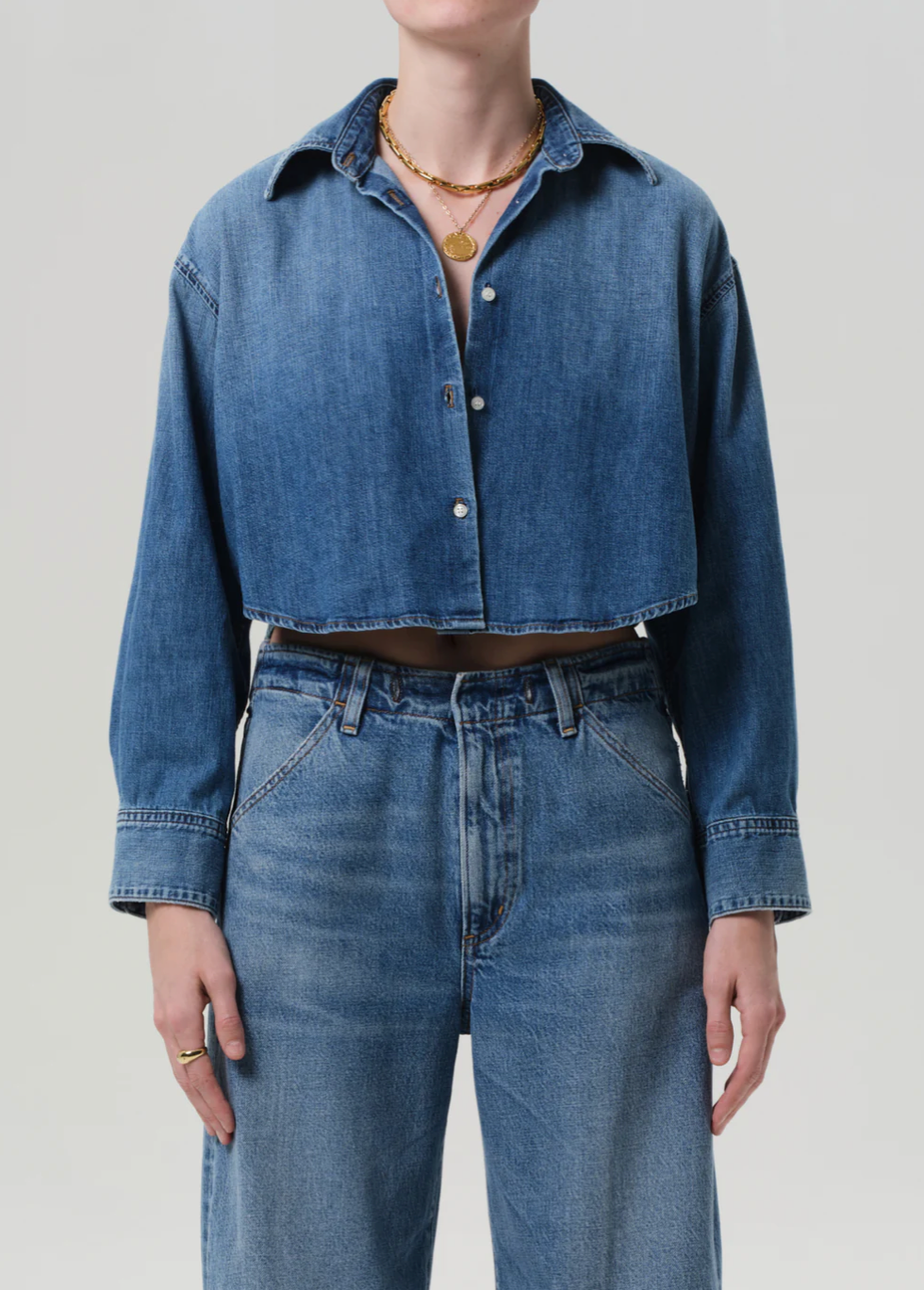 Ana Cropped Shirt in Somerset