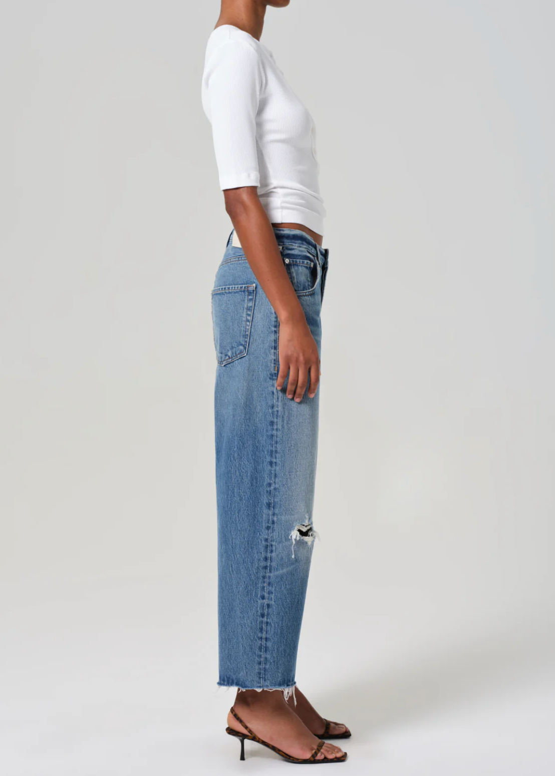 Ayla Raw Hem Crop in Solano