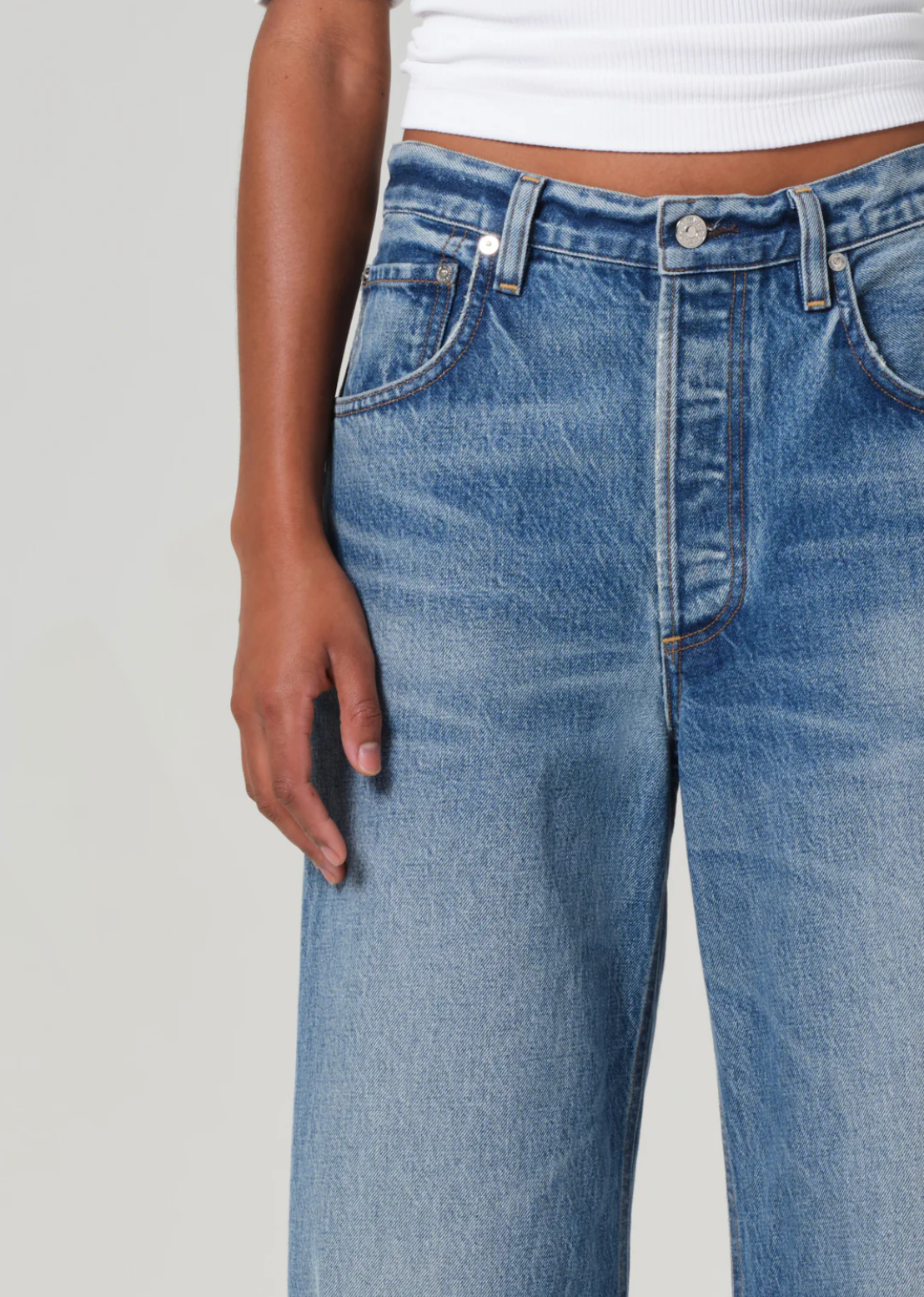 Ayla Raw Hem Crop in Solano