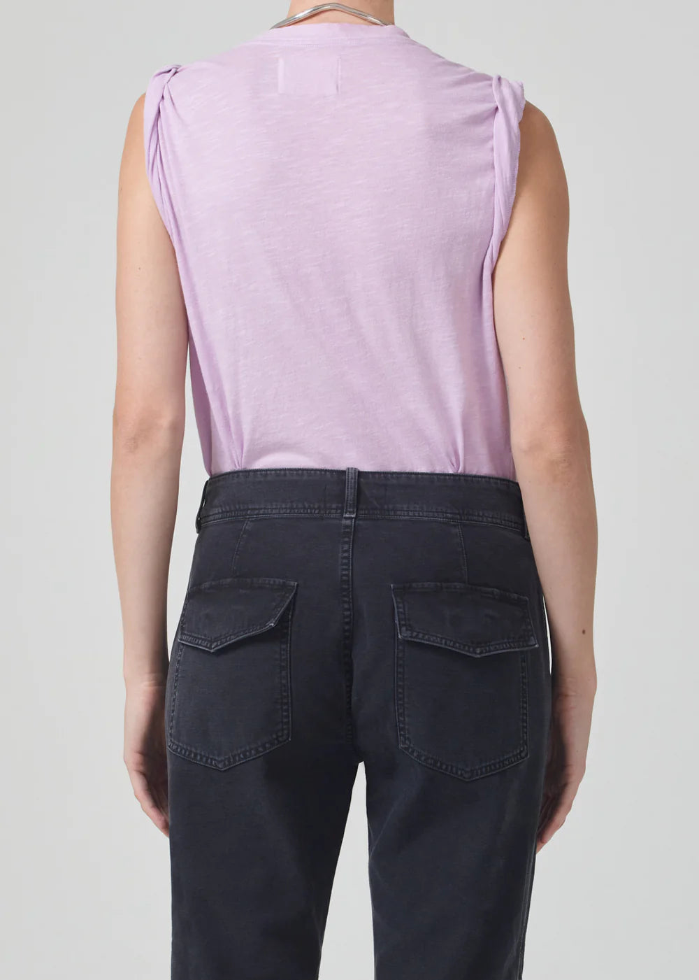 Kelsey Roll Sleeve Tee in Lavender