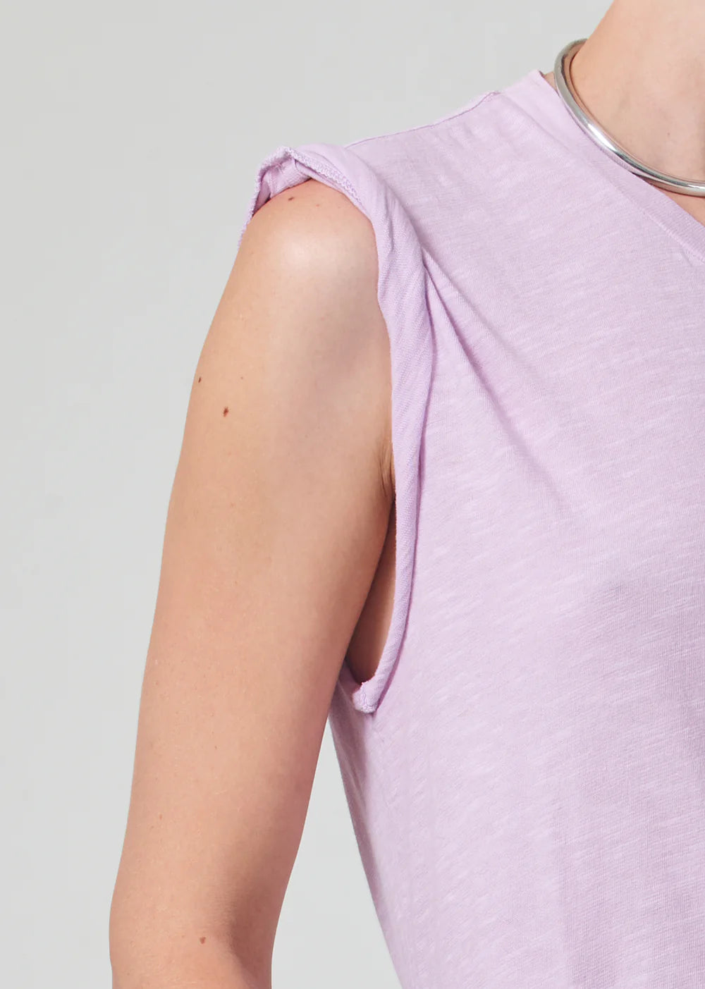 Kelsey Roll Sleeve Tee in Lavender
