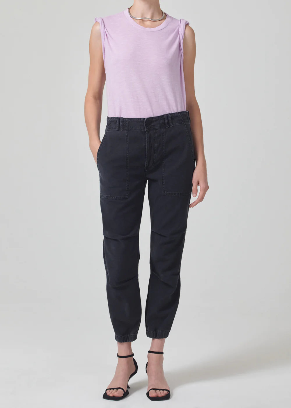 Kelsey Roll Sleeve Tee in Lavender