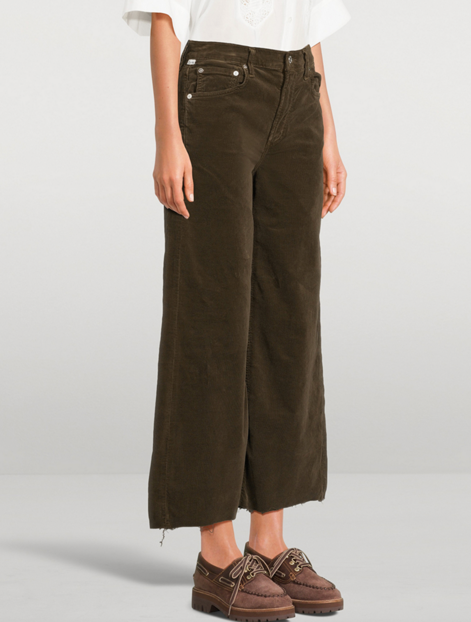 Lyra Wide Leg Crop Corduroy in Costes