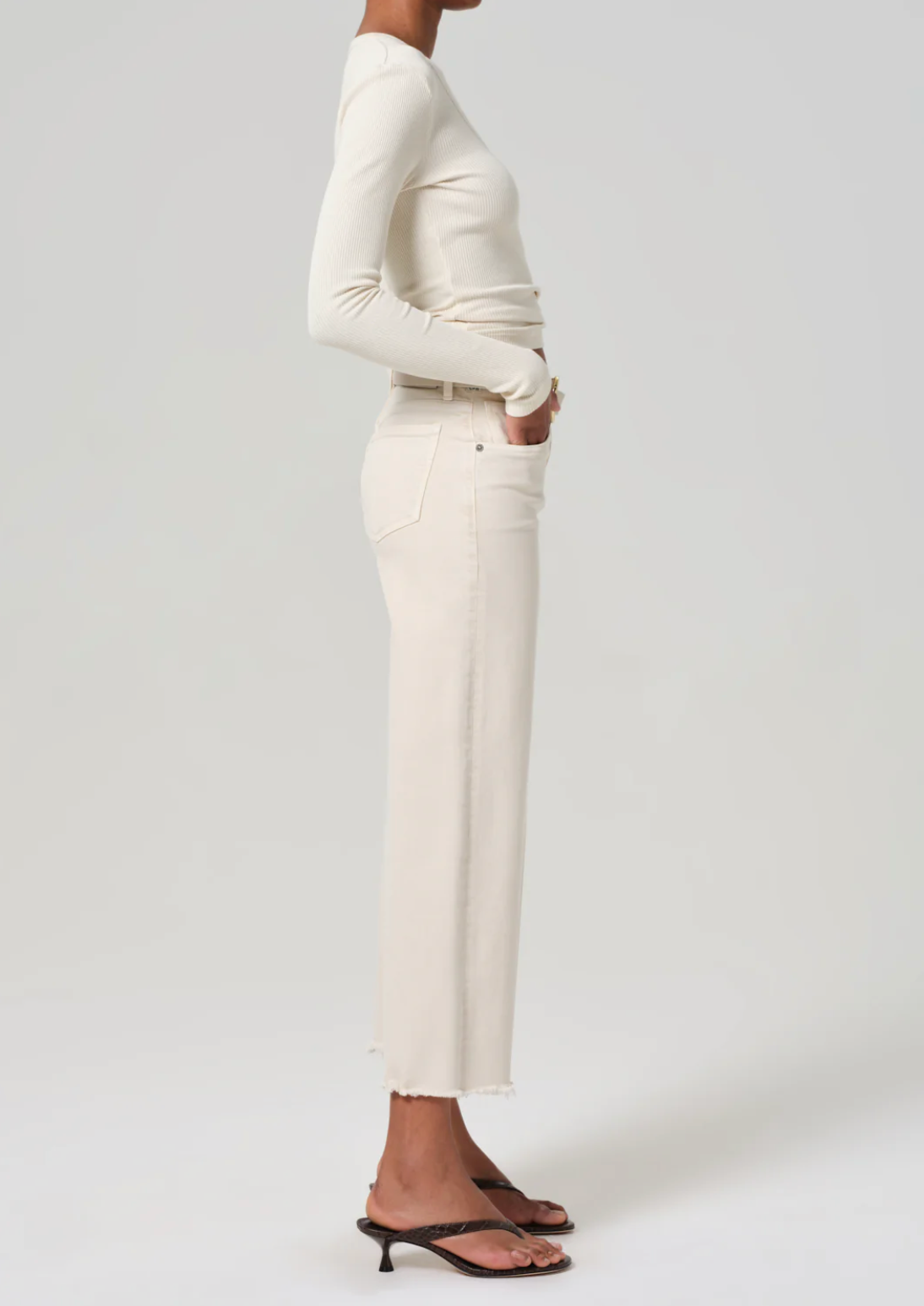 Lyra Wide Leg Crop in Almondette