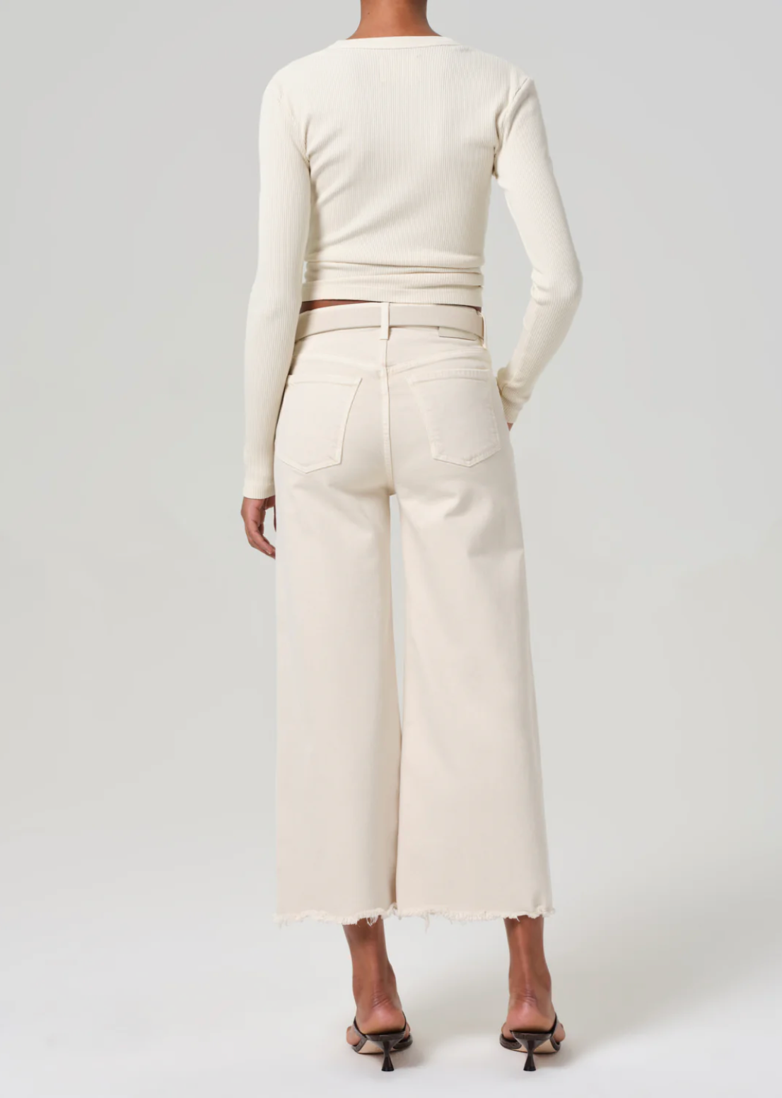 Lyra Wide Leg Crop in Almondette