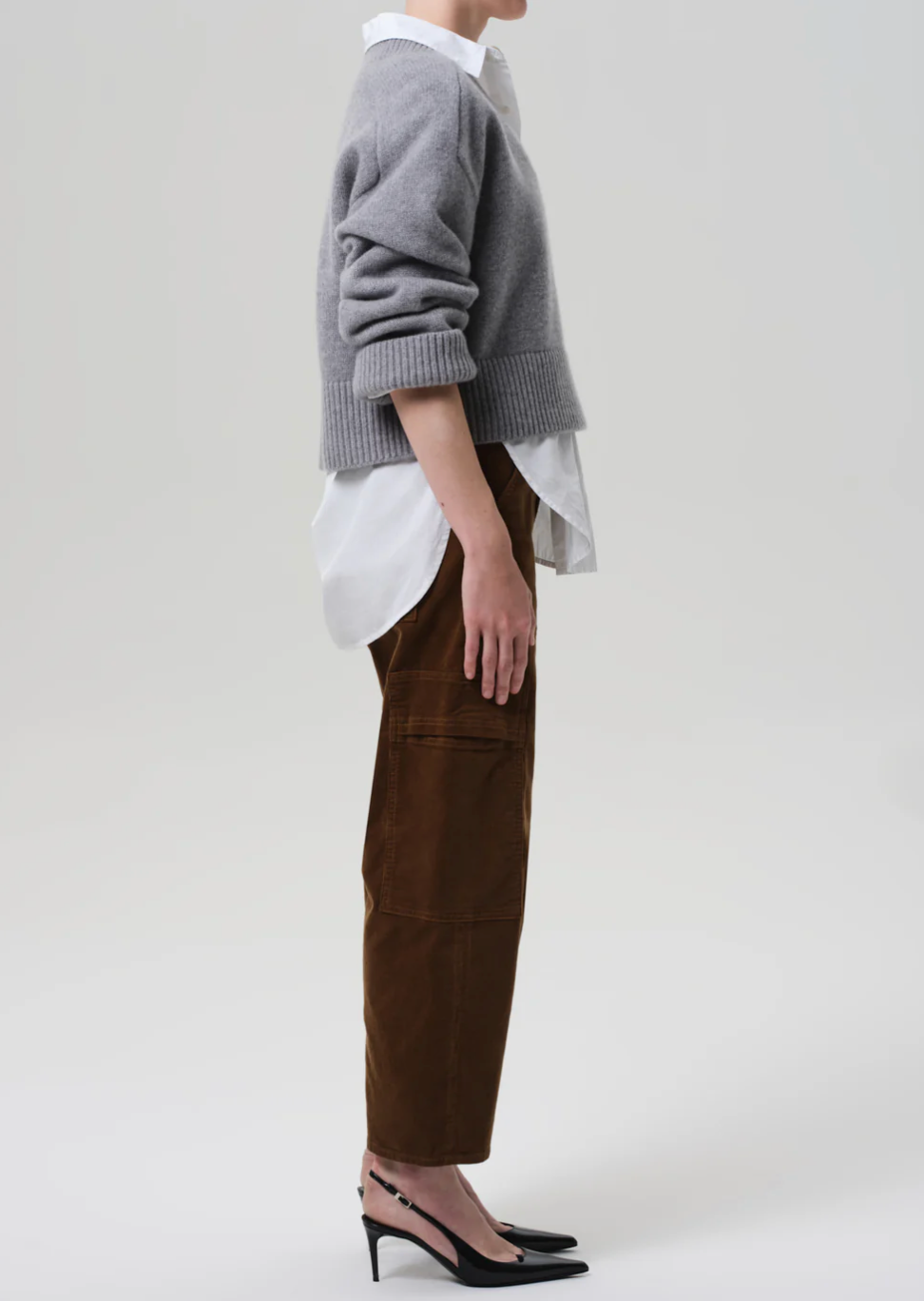 Marcelle Low Slung Easy Cargo Corduroy in Manuka