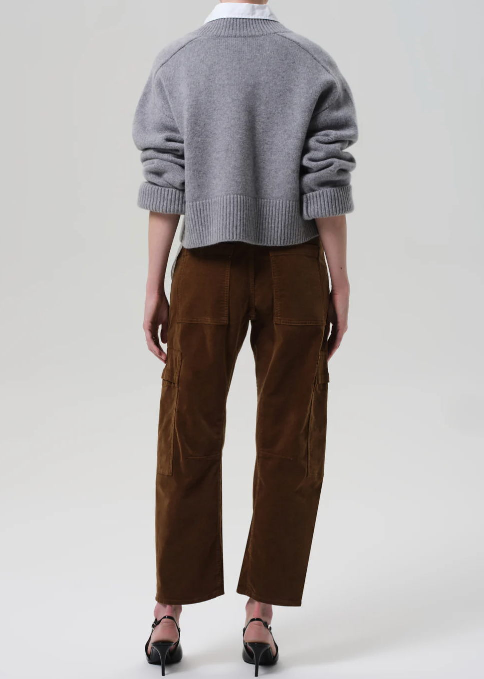 Marcelle Low Slung Easy Cargo Corduroy in Manuka