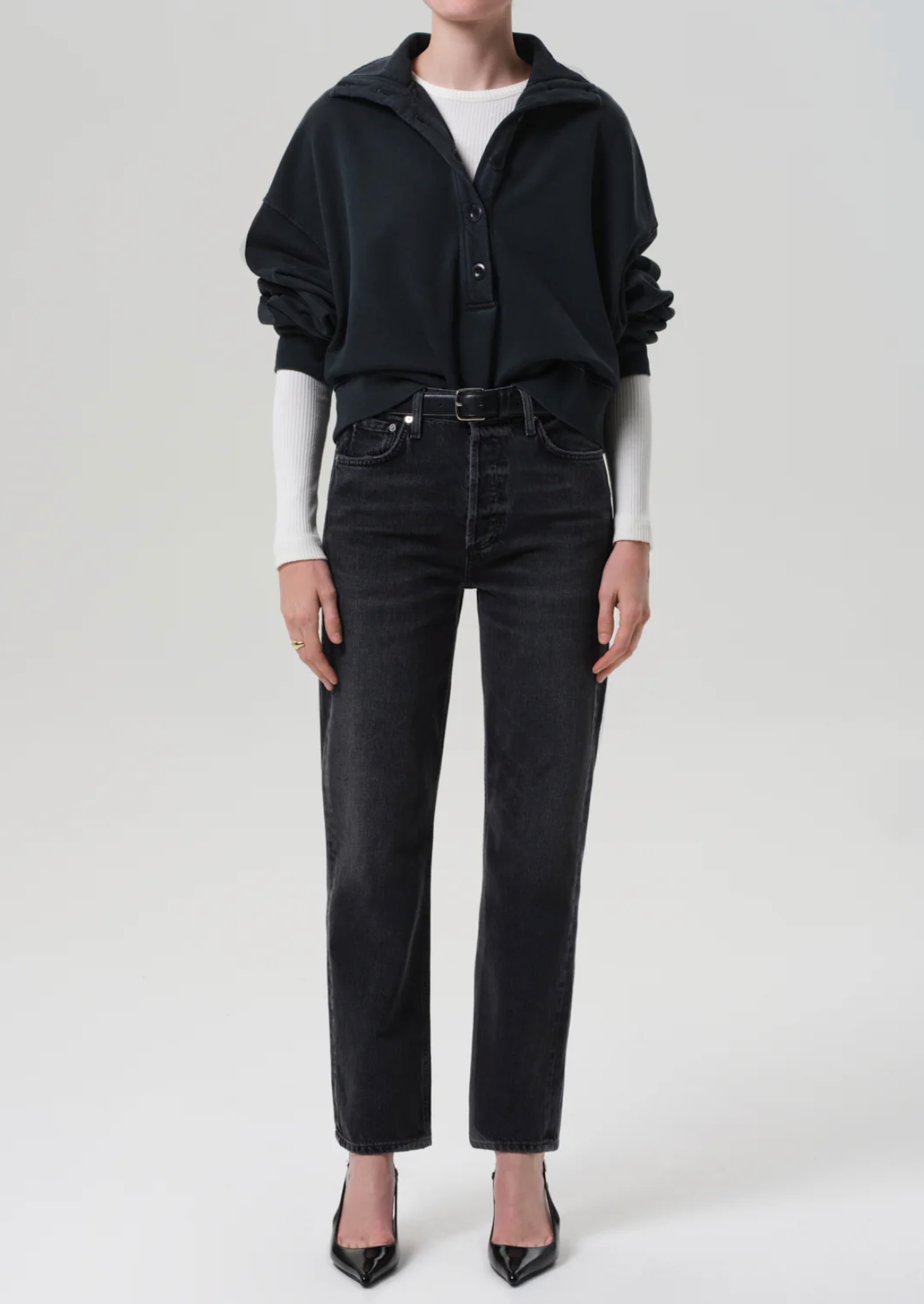 Mirelle Funnel Neck in Charcoal