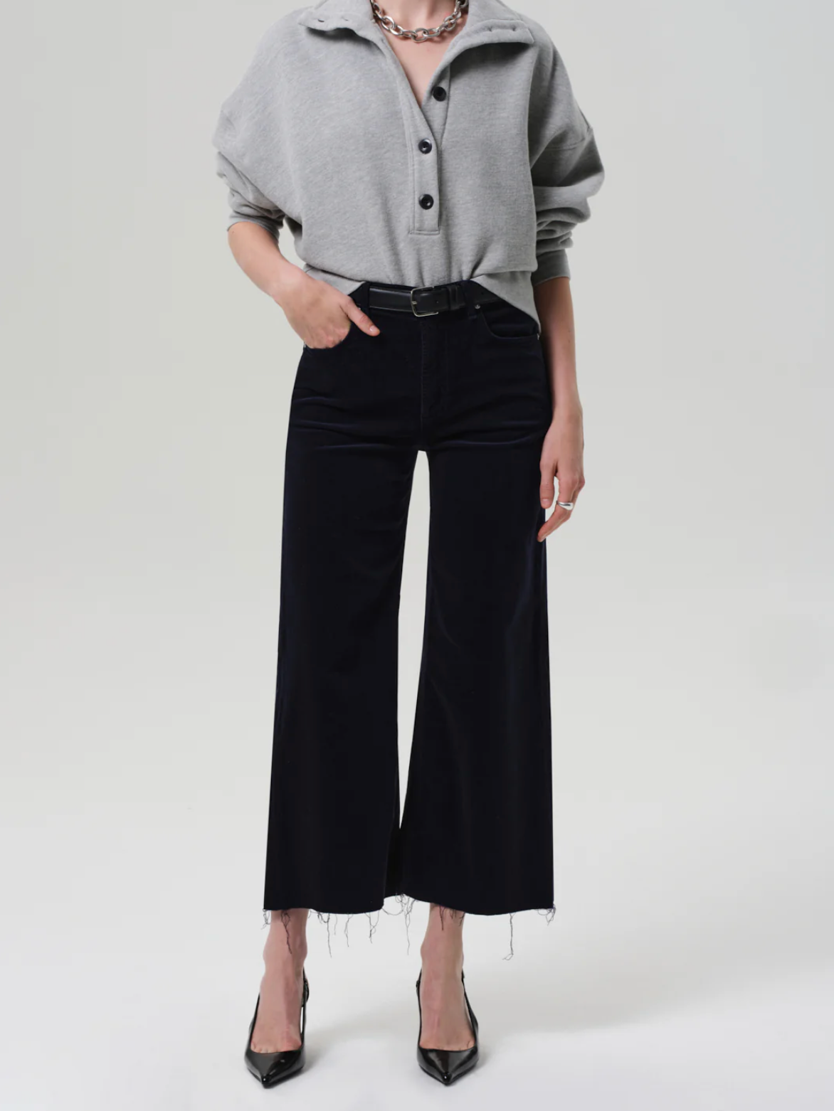 Mirelle Funnel Neck in Heather Grey