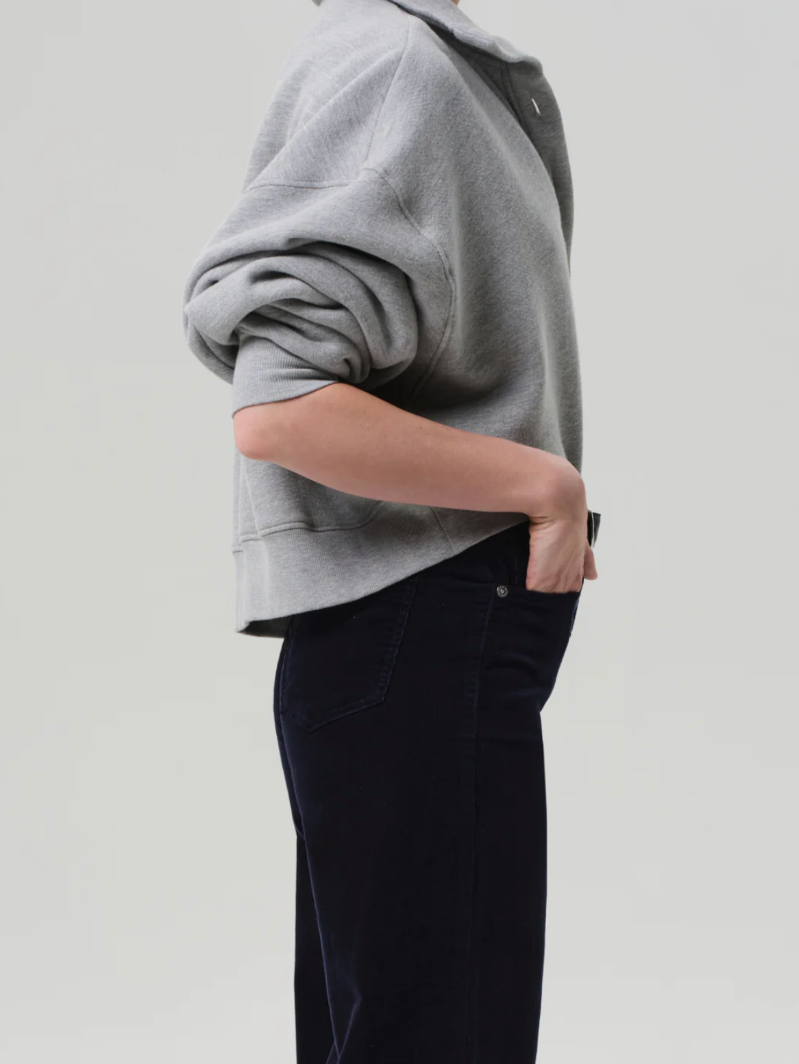 Mirelle Funnel Neck in Heather Grey