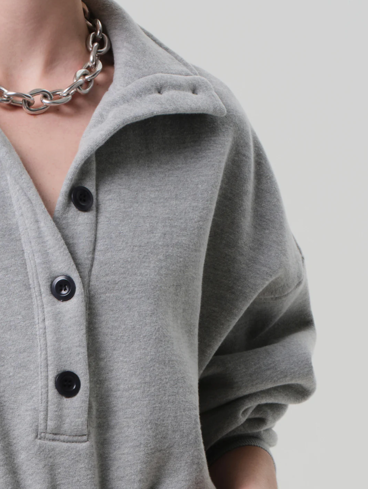 Mirelle Funnel Neck in Heather Grey