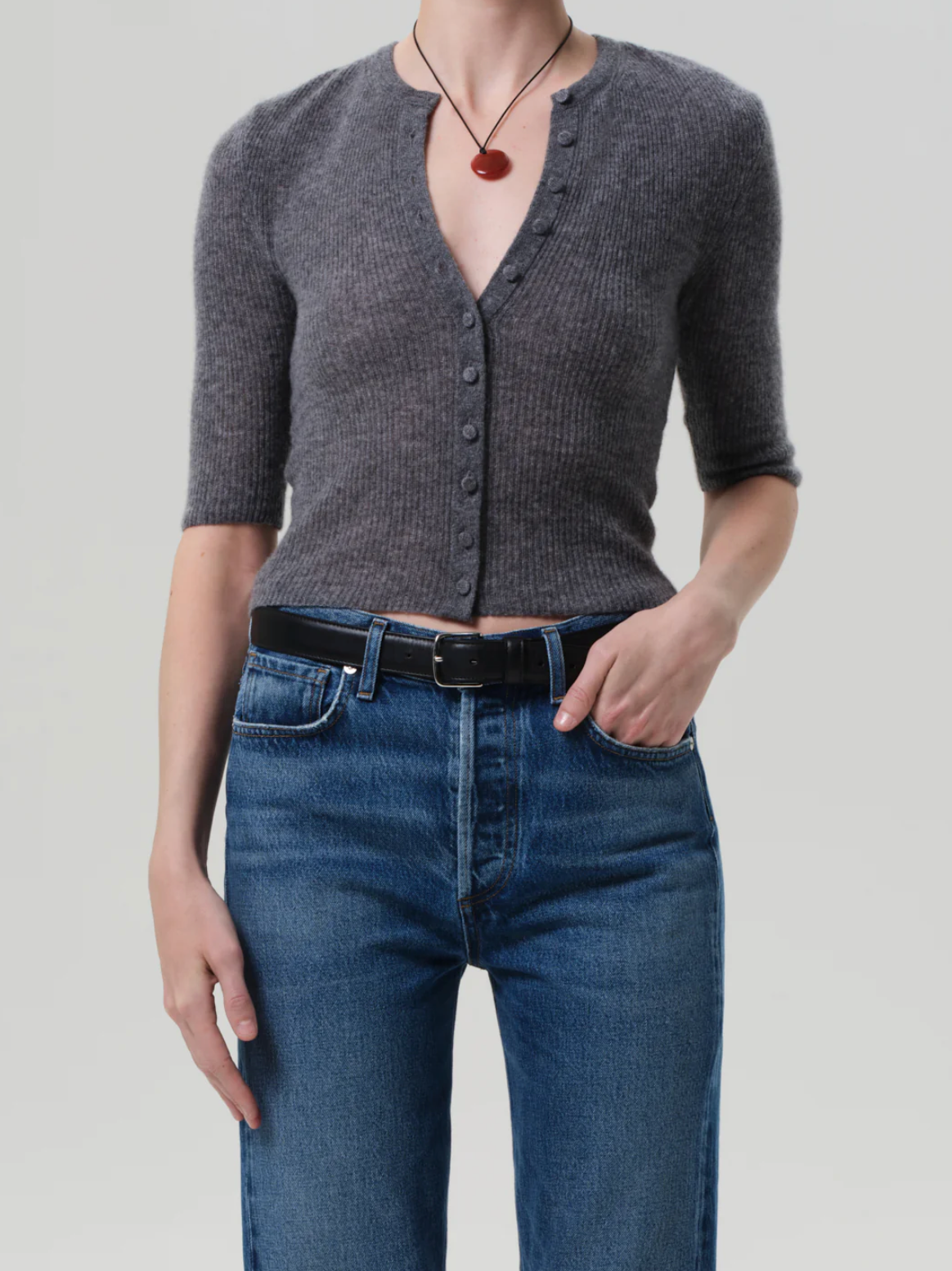Tabitha Cardigan in Charcoal Heather