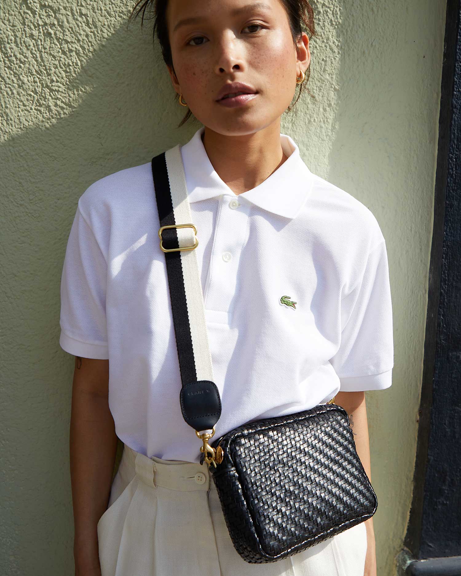 Midi Sac in Black Woven Zig-Zag