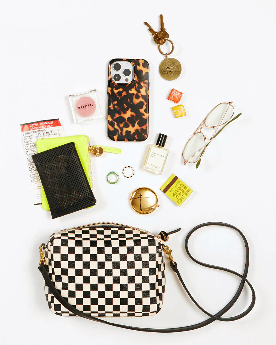 Midi Sac in Black Woven Zig-Zag