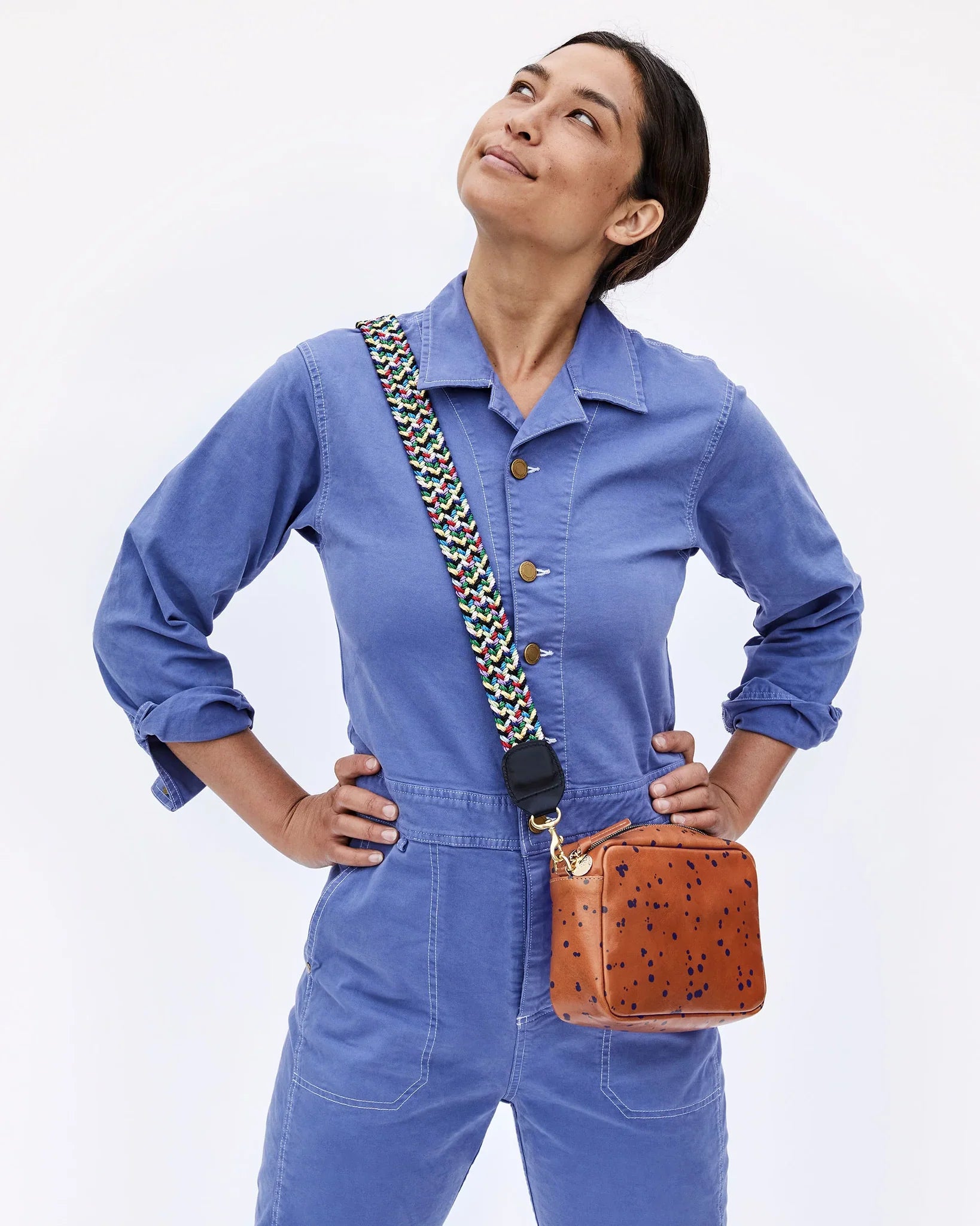Multi Braided Crossbody Strap in Multi Color