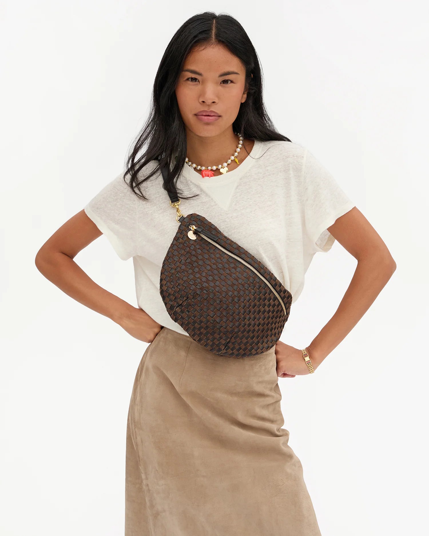 Grande Fanny in Black/Chocolate Woven Checker