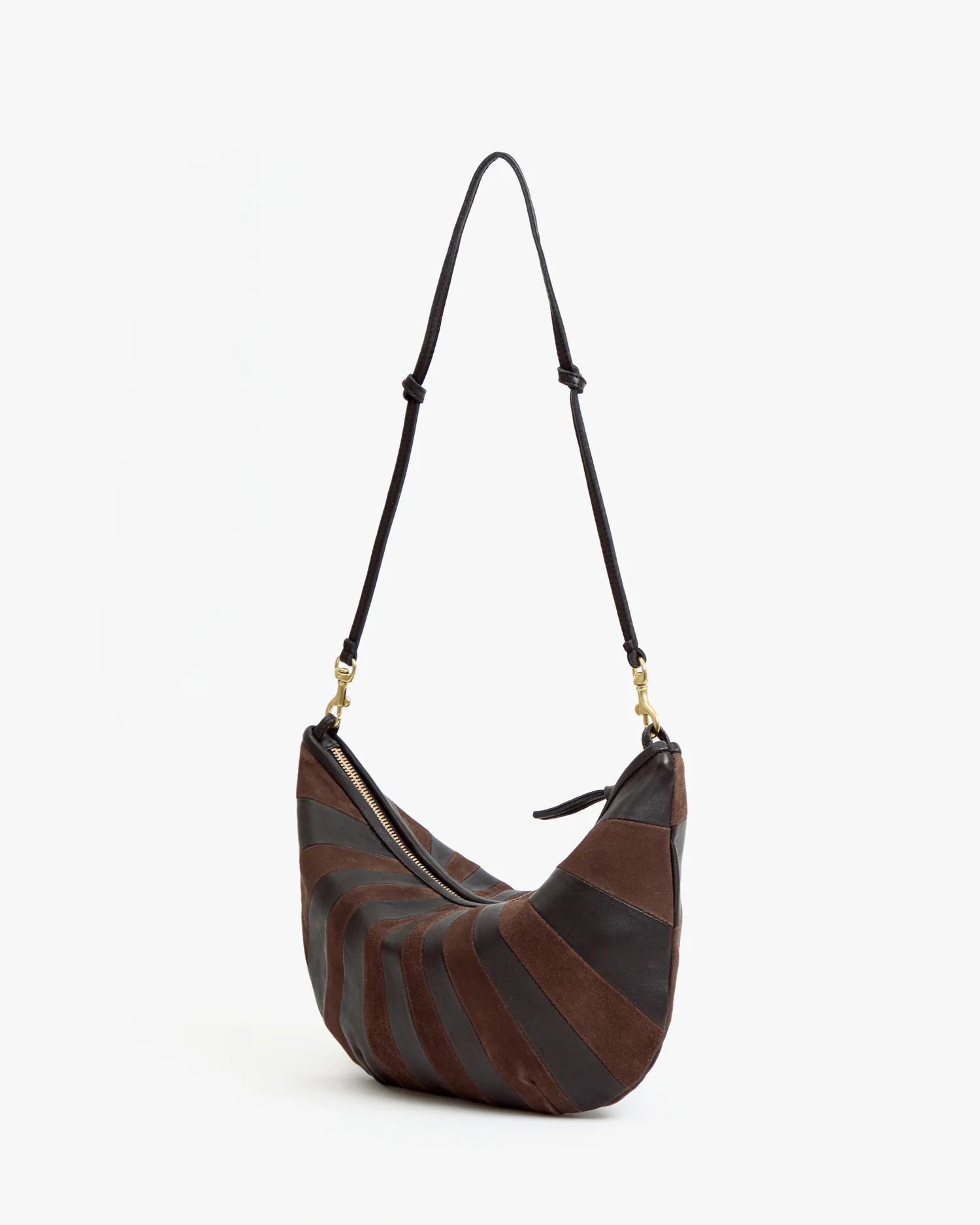 Lune Bag in Black/Chocolate Sunburst