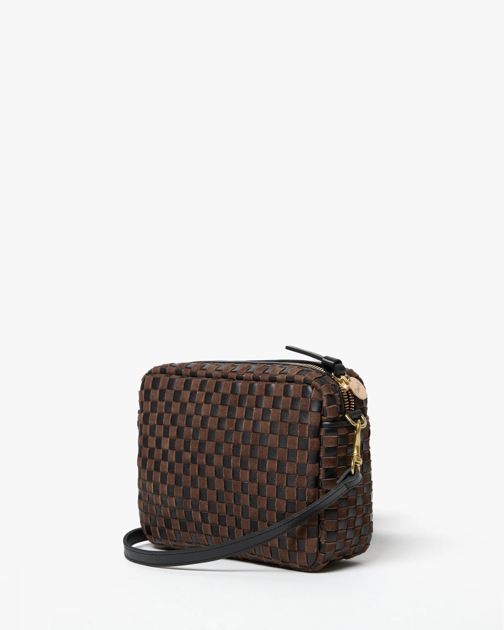 Midi Sac in Black/Chocolate Woven Checker